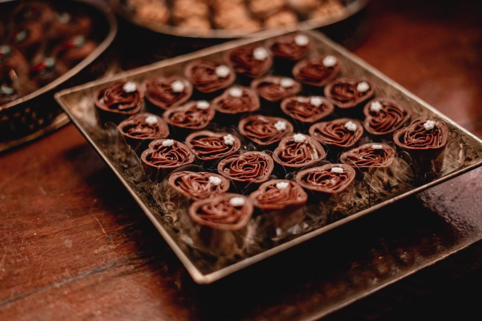 Docinhos de chocolate em formato de coração